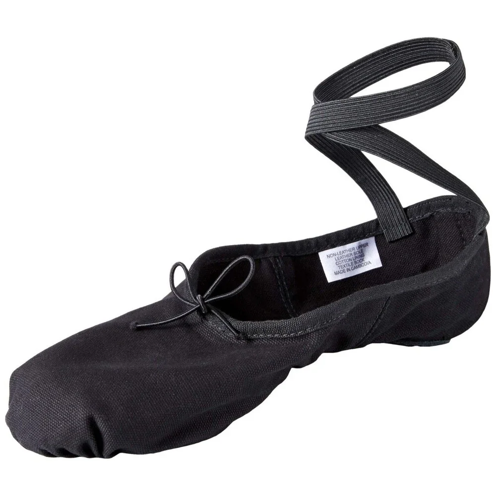 Bloch Men's Pump Split Sole Canvas Ballet Slipper Dance Shoe Black Size 4 B US